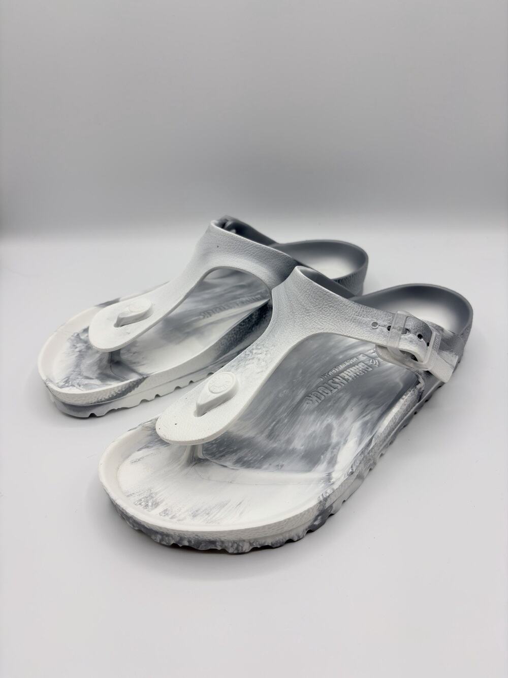 Birkenstock Gizeh EVA Thong Women’s Sandal Silver Grey EU 38 Narrow Regular NWOB